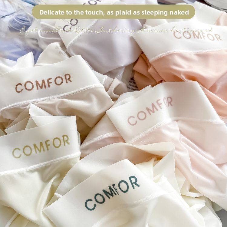 Letter Printed Butter Silk Thin Ice Panties