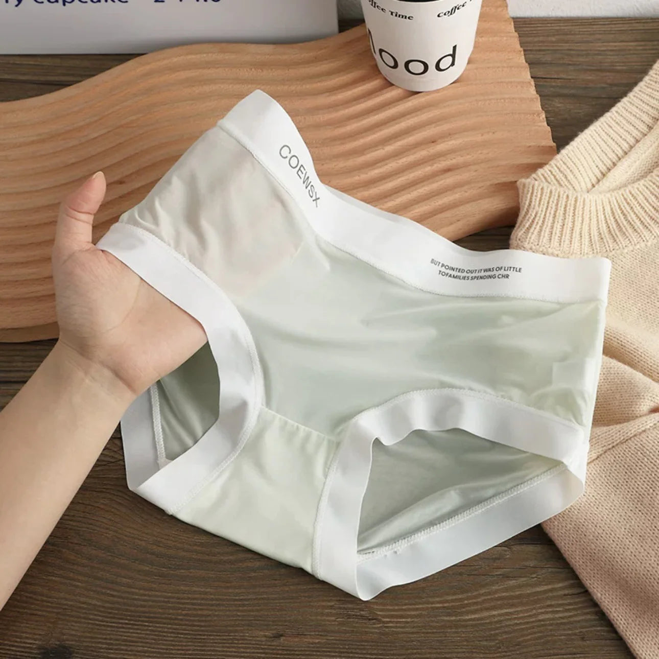Letter Printed Ultra Comfort Thin Ice Silk Panties