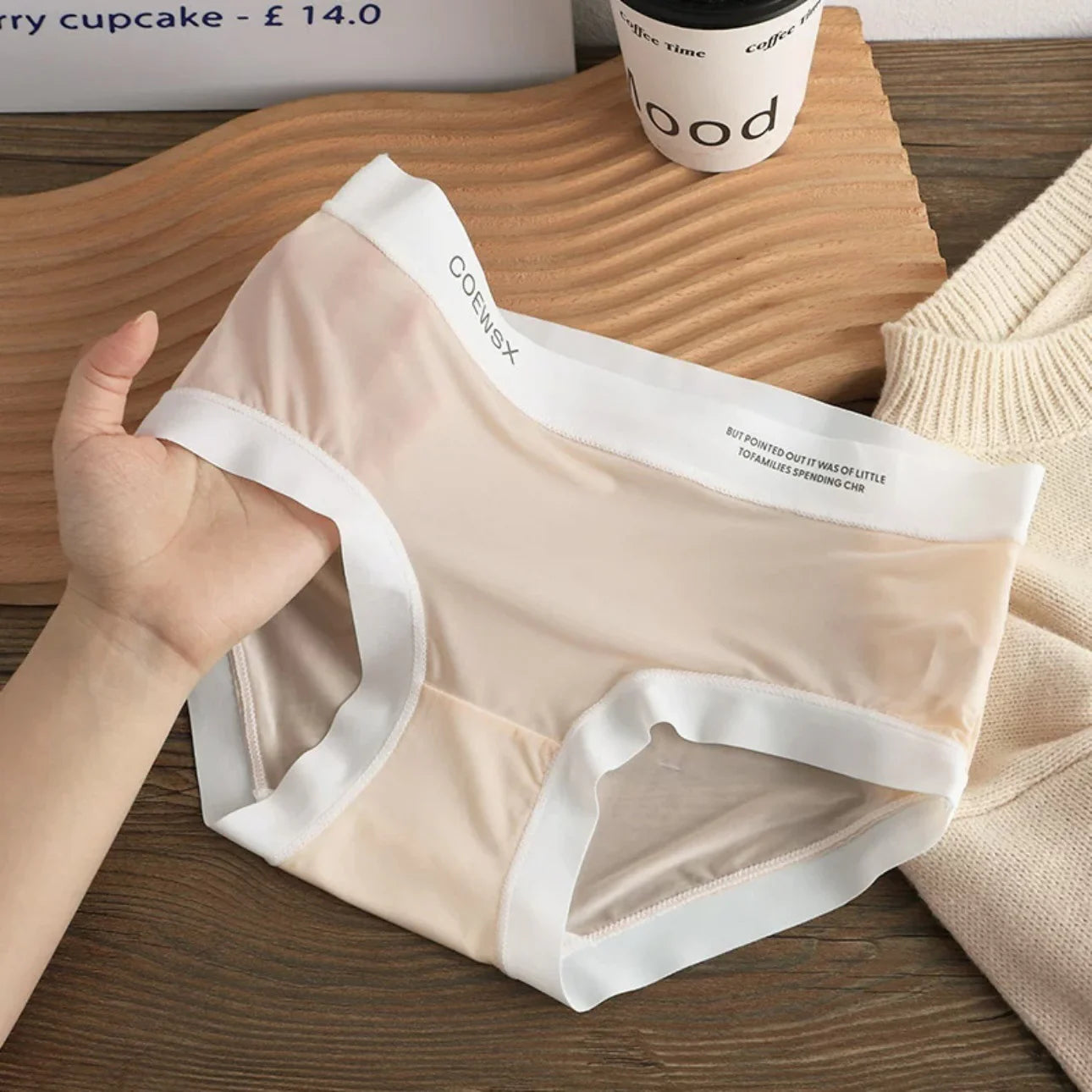 Letter Printed Ultra Comfort Thin Ice Silk Panties