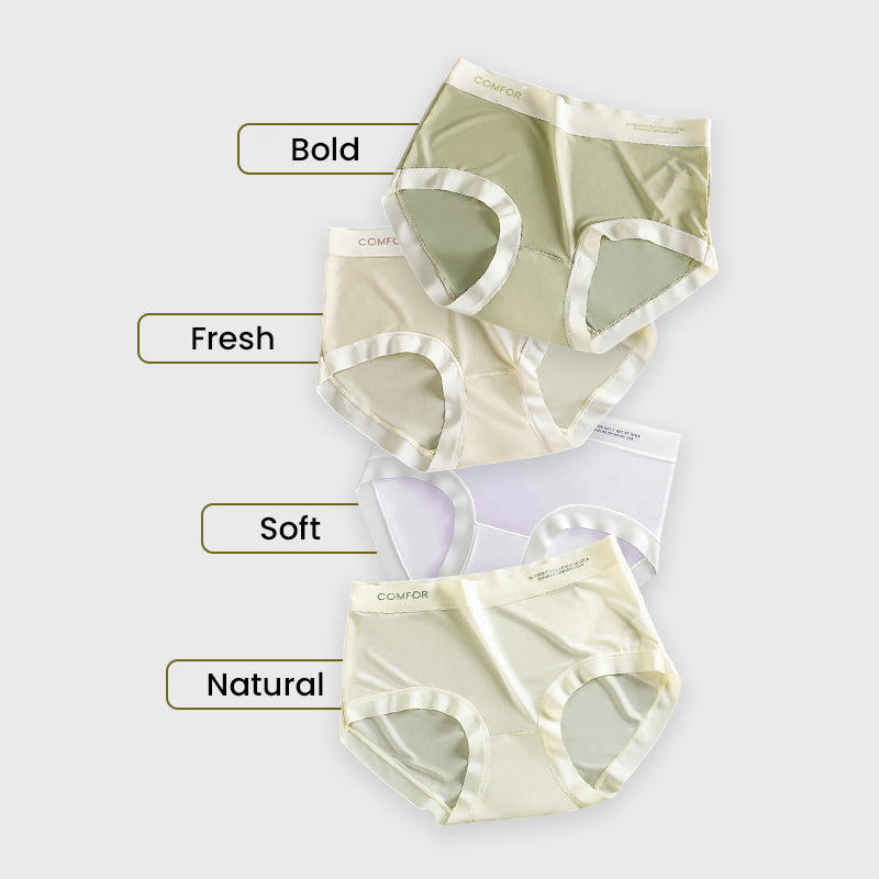 Letter Printed Ultra Comfort Thin Ice Silk Panties