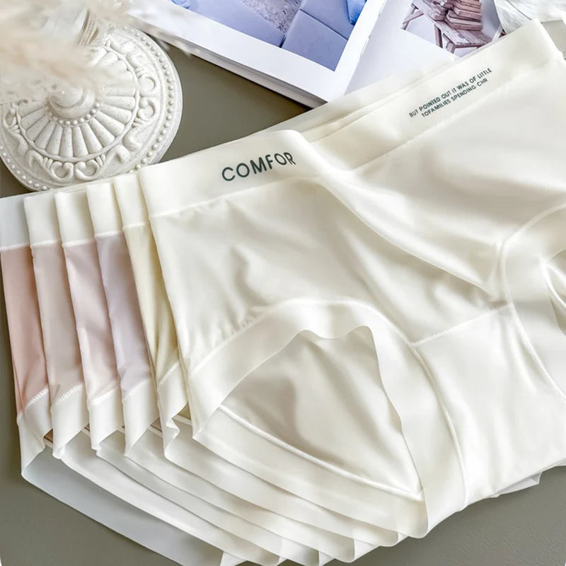 Letter Printed Ultra Comfort Thin Ice Silk Panties
