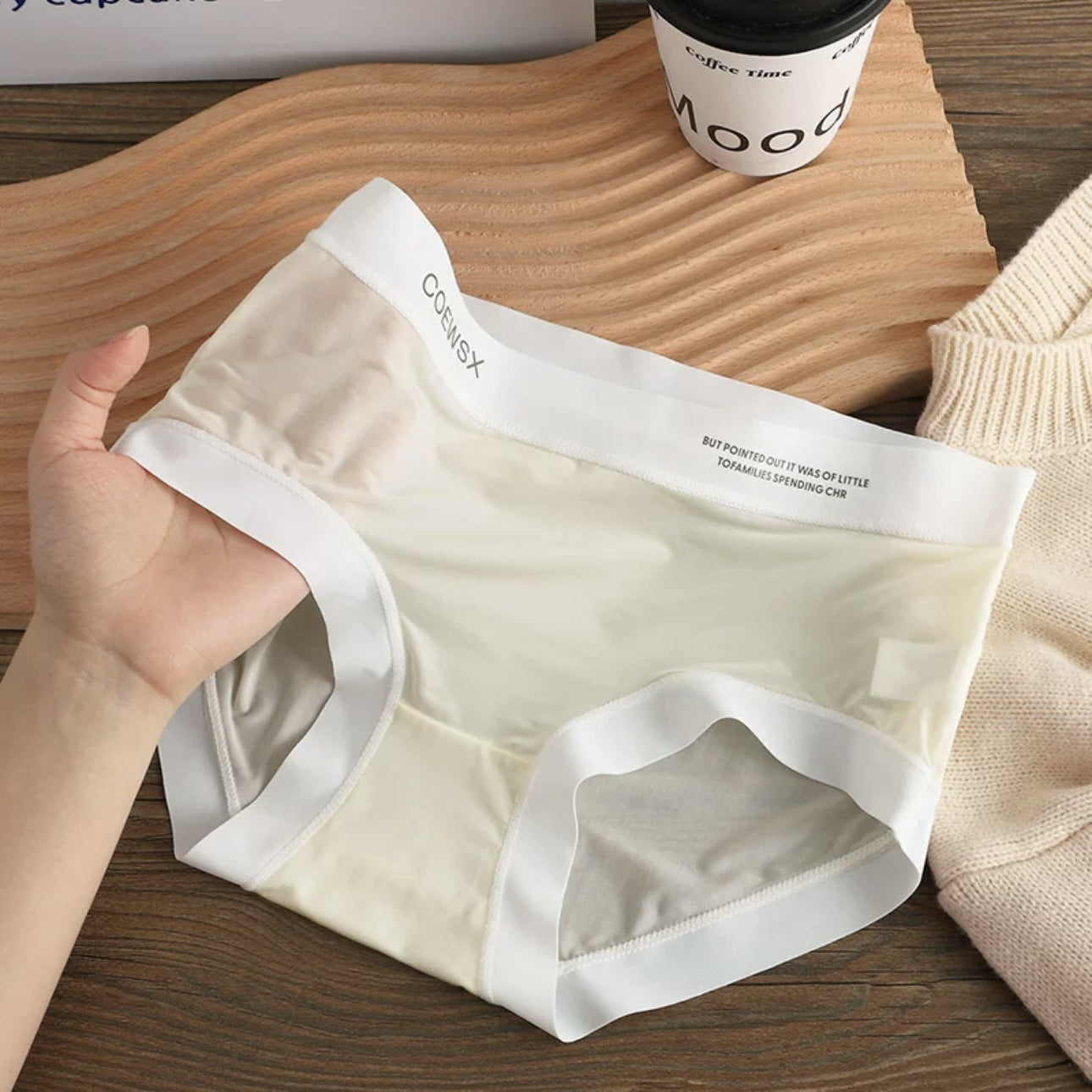 Letter Printed Ultra Comfort Thin Ice Silk Panties