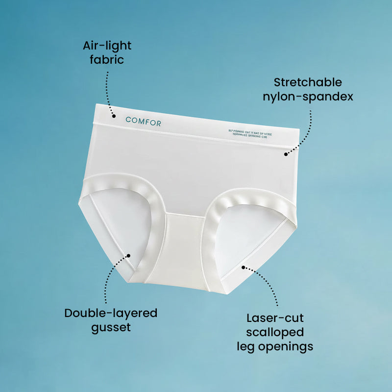 Letter Printed Ultra Comfort Thin Ice Silk Panties