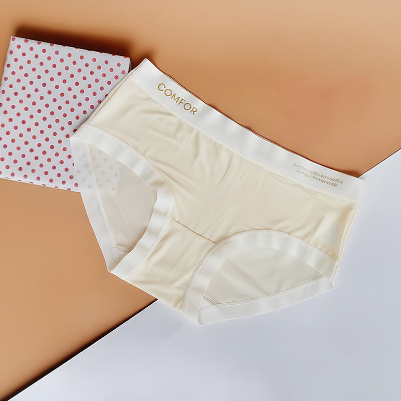 Letter Printed Ultra Comfort Thin Ice Silk Panties
